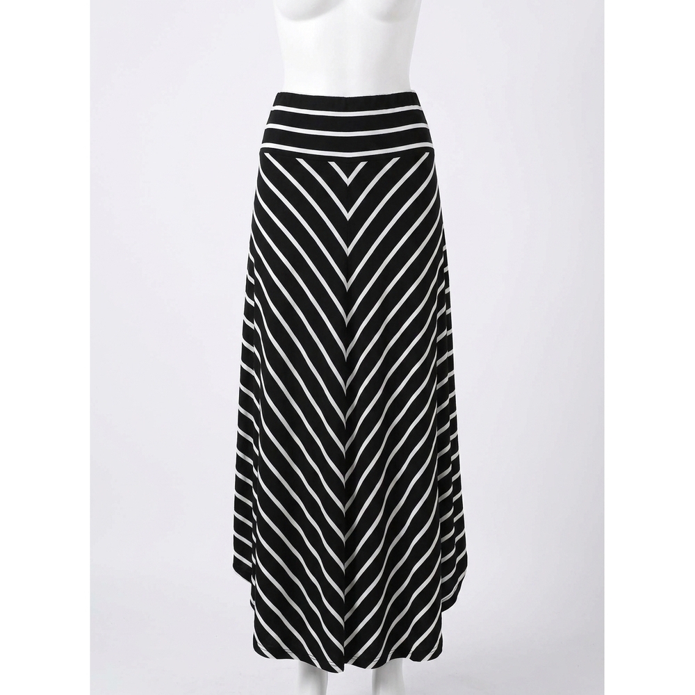 NEW UMGEE bohemian striped midi skirt in navy